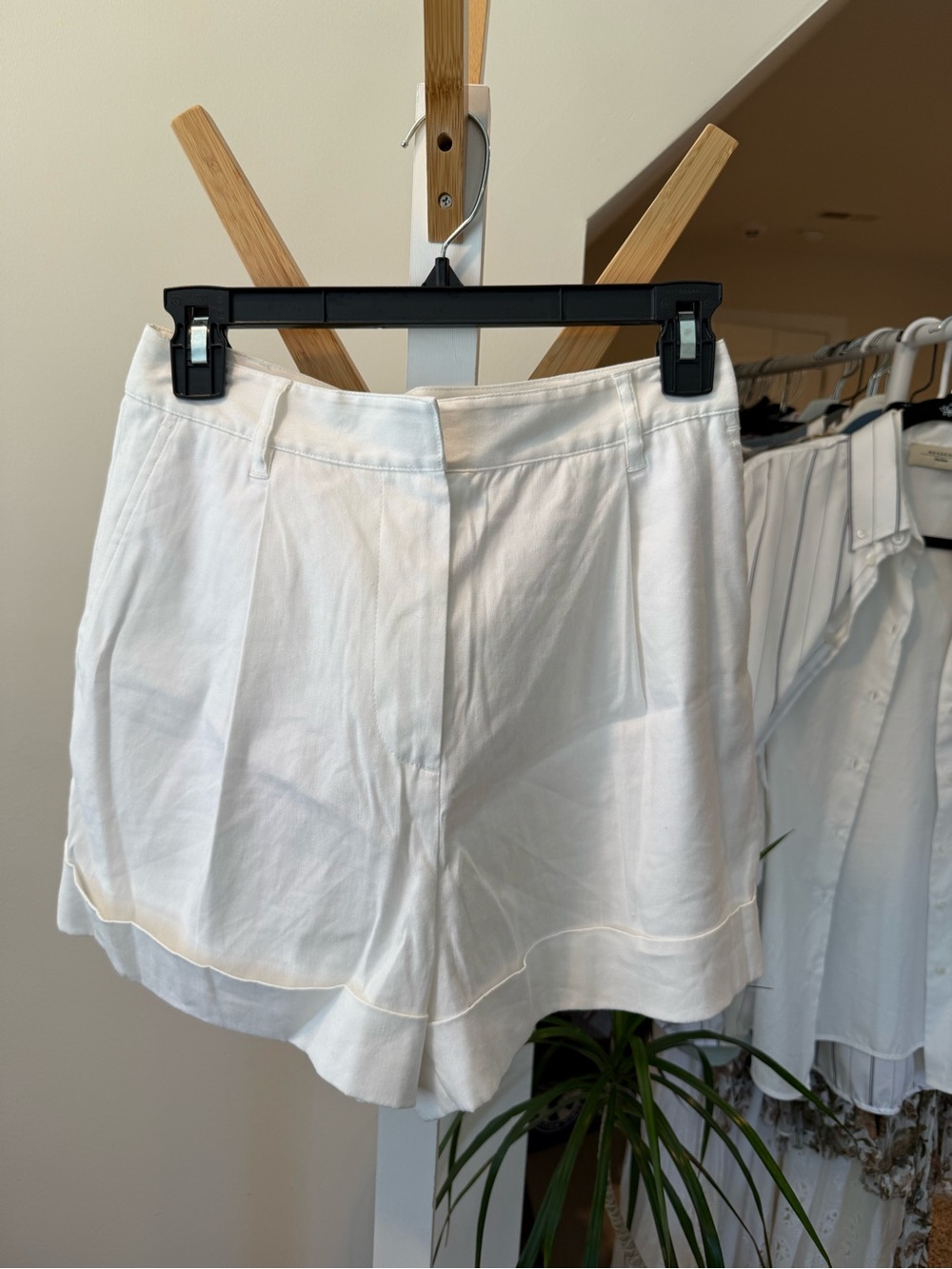 rag & bone White High-Waist Tailored Shorts